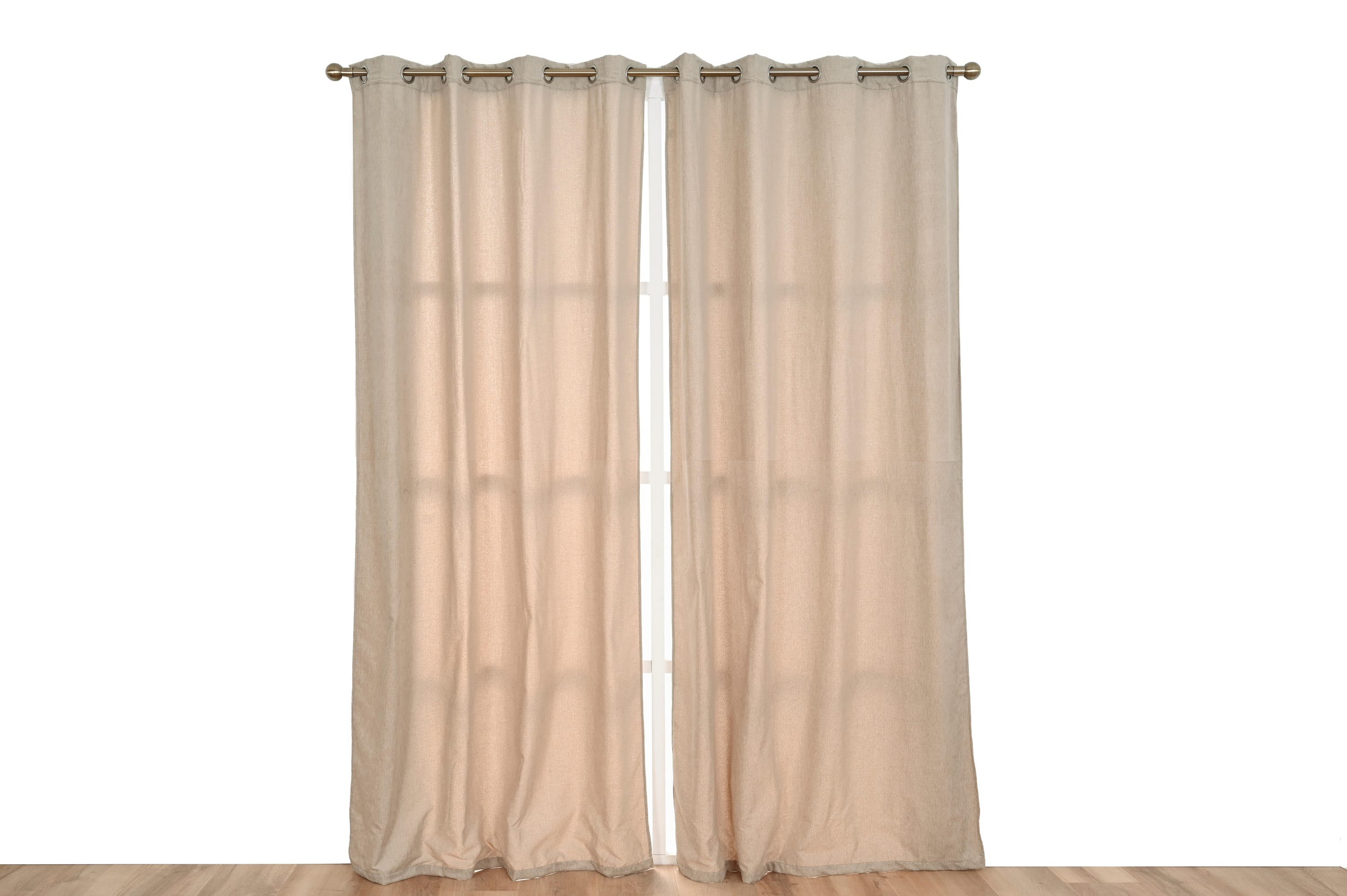 Cortinado ilhós Rene 140x270cm bege - 8