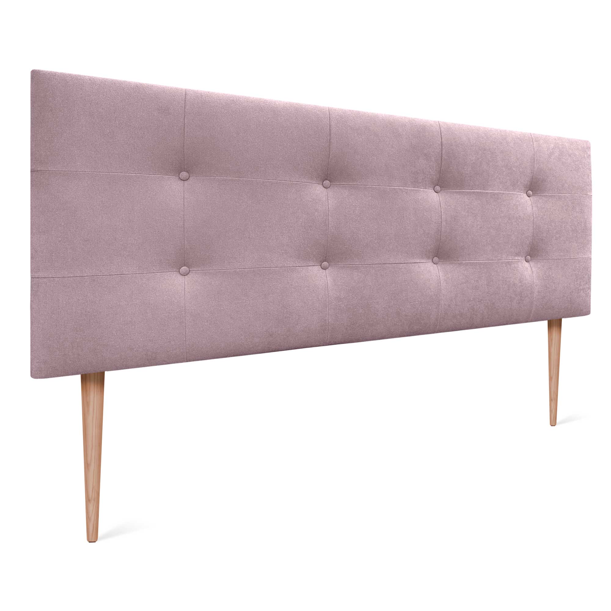 Dhome cabecero de cama acolchado capitoné 8cm de grosor. cabezal tapizado tela acualine con patas cabeceros de cama (rosa, 160cm)