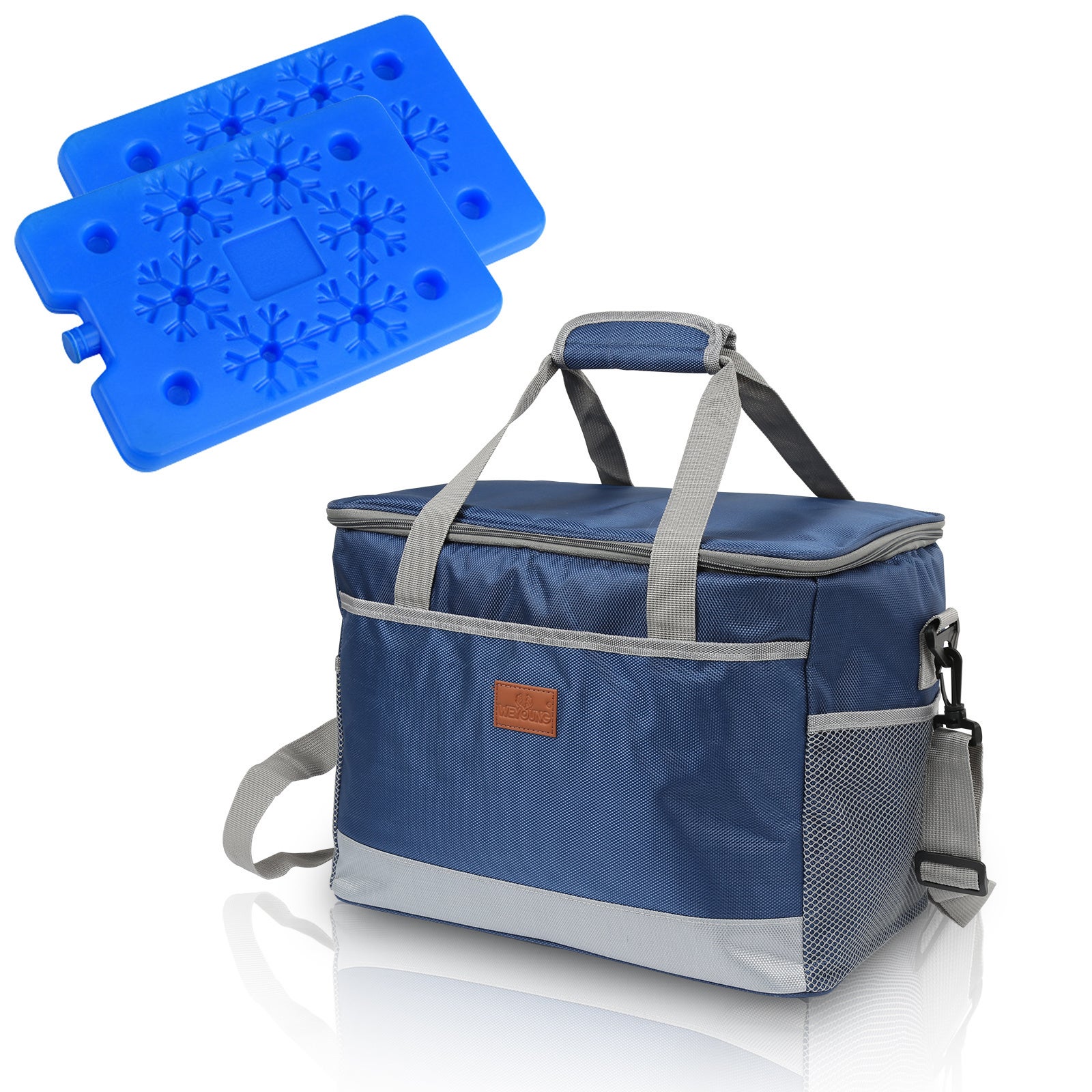 Torba Isotherme 15L - Niedopuszczalna torebka na lunch - składana - duża pojemność do pracy, podróży, plaży, piknik, kempingu - niebieski