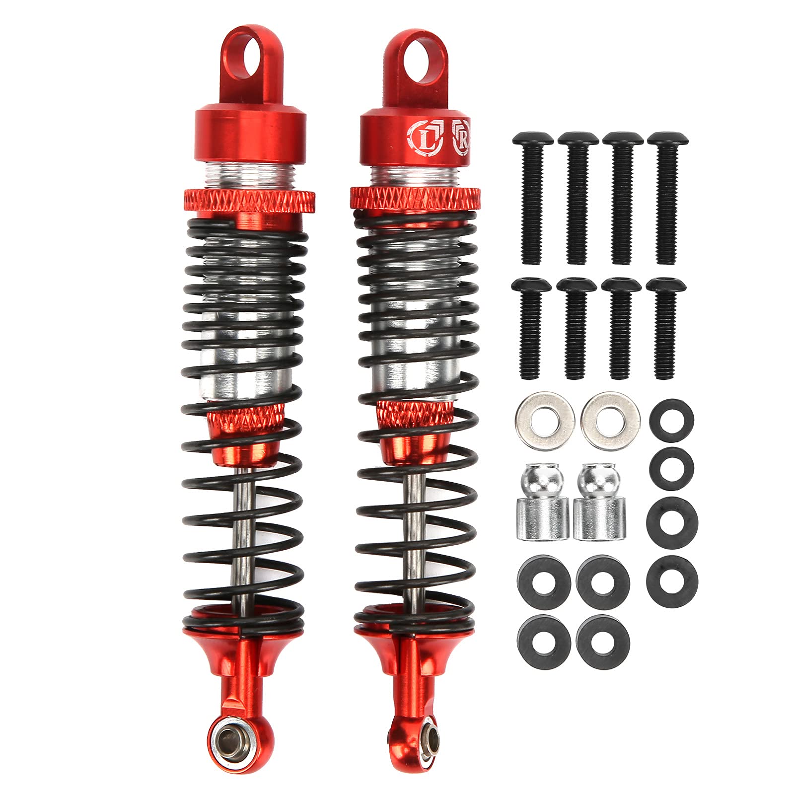 pezzi 100mm RC Metal Shock Absorber Damper Set per HSP / RGT / Himoto / Redcat 1/10 RC Car (rosso) - 6