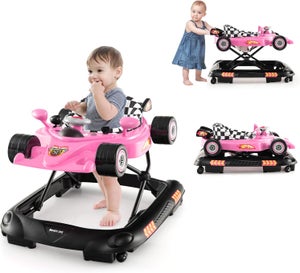 Trotteur Bébé évolutif Pliable – 4 Hauteurs Réglables, Plateau Amovible, Musique, Pour Tout-petits Dès 6 Mois, Gris
