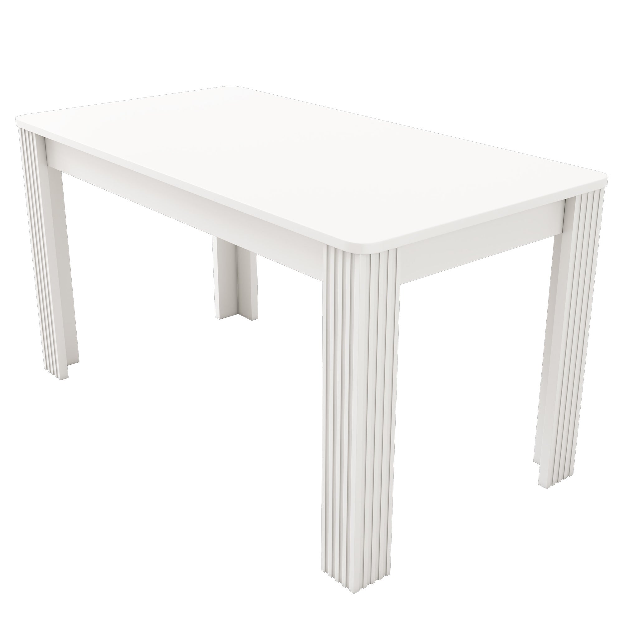 Table à manger à quatre pieds - style modern - Blanc - 6