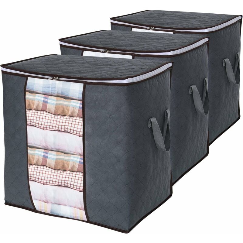 Goaihe Lot de 6 Rangeent Veteent 90L Grand - Stripes Caisse Boite pour Vêteents et Penderies