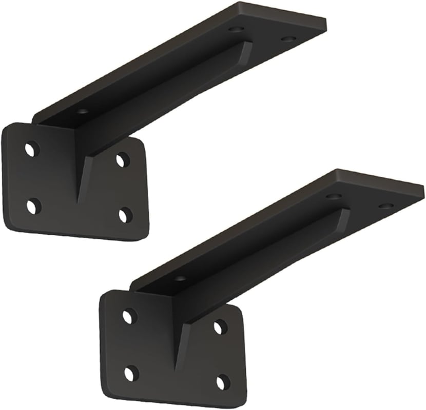 Metalowy uchwyt ścienny do wiszącej półki kuchennej 90 stopni (czarny, 150 mm)