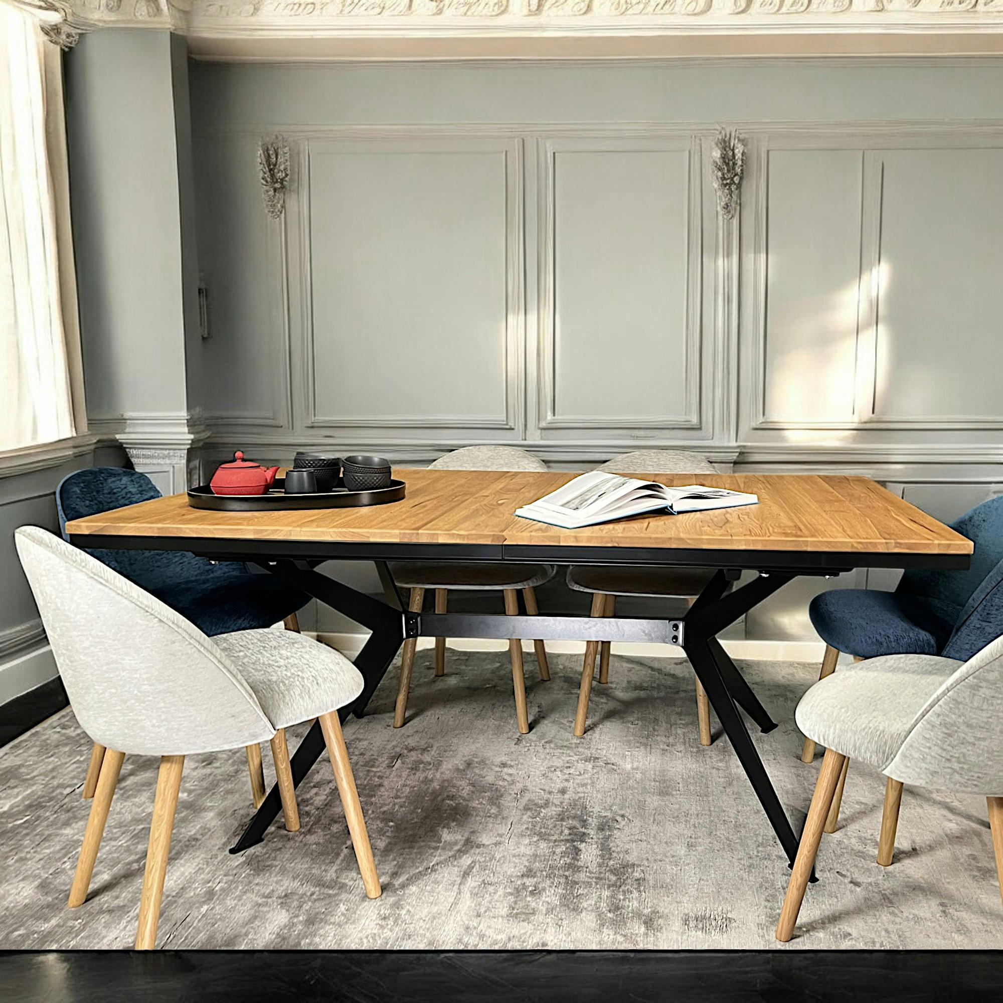 Table rectangulaire extensible en chêne huilé 220 cm PALERME | Leroy Merlin