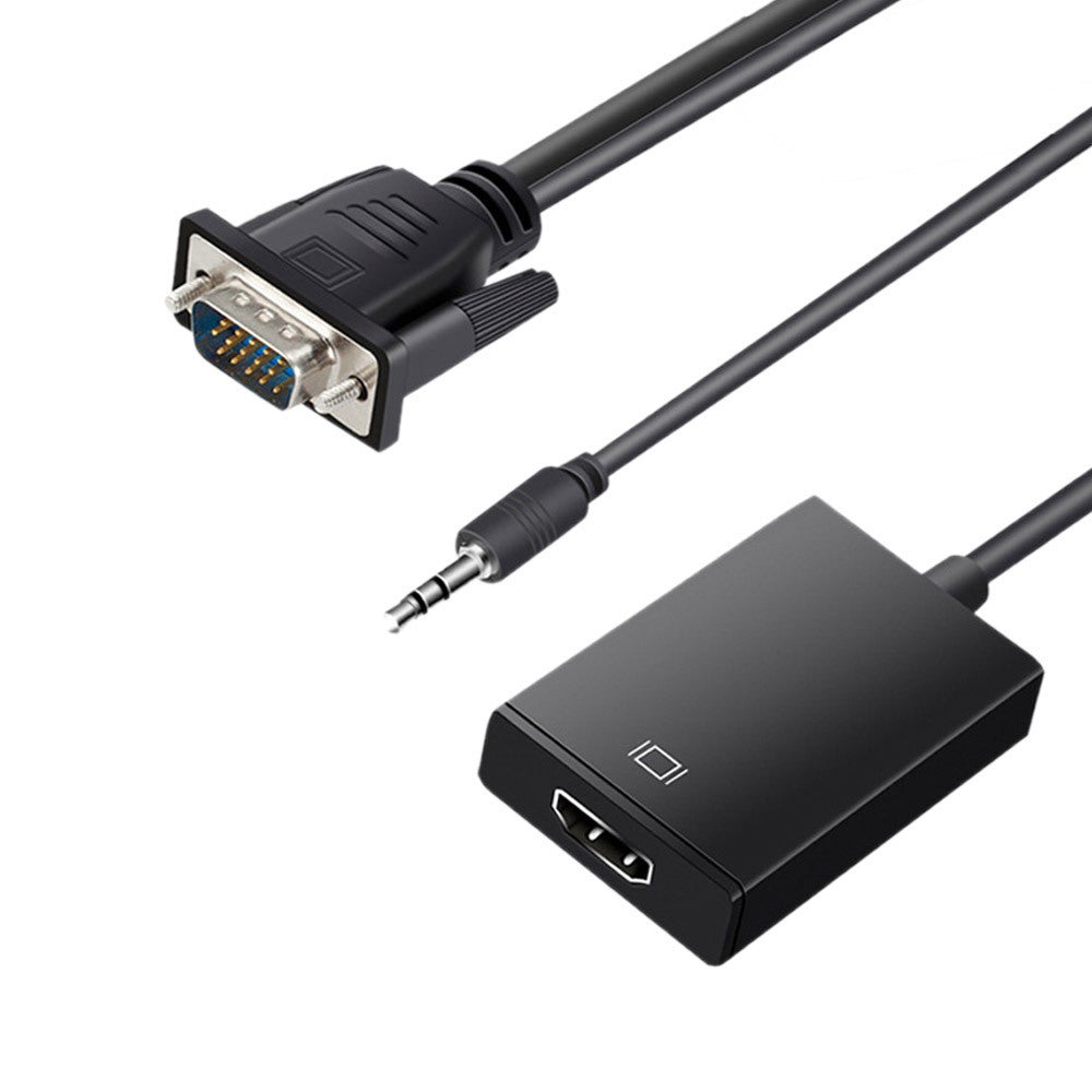 Adapter VGA na HDMI 1080p z Audio - Łatwo podłącz swoje urządzenia VGA do ekranów HDMI, idealny do telewizora i PC.