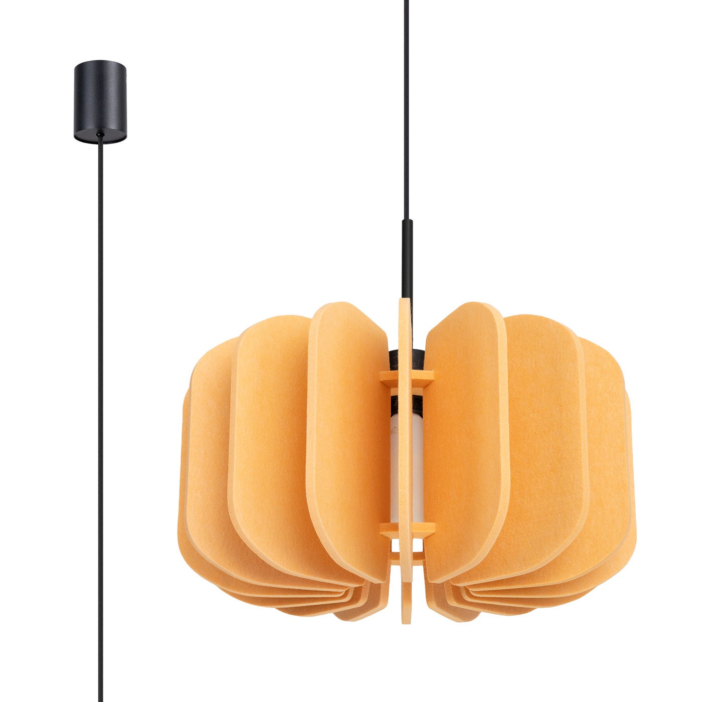 Lampa sufitowa filcowa MULA czarno-żółta 1xE27x40W filc wym:146x45x45cm IP20 Sollux Lighting