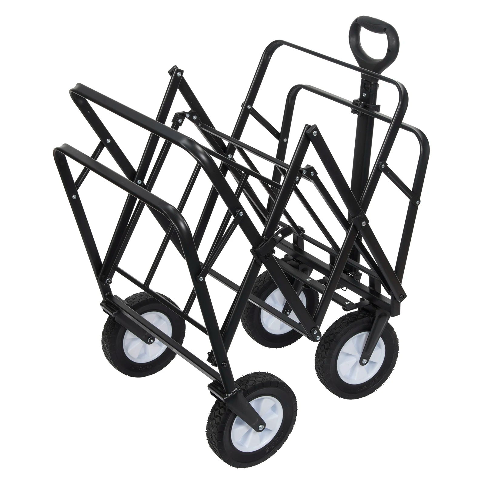 Carrinho de transporte dobrável com travões, 4 rodas, piquenique, churrasco, para jardim, praia, campismo ao ar livre - 8