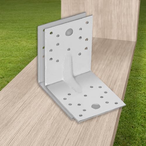 Lot de 12 Cornières en acier 100x100x80 mm - Equerres de fixation galvanisées renforcées - Connecteurs d'angle - KOTARBAU - 7