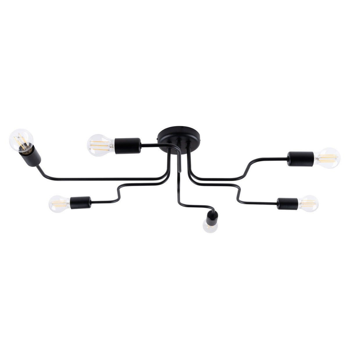 Lampa sufitowa wisząca Vector czarna 6xE27x15W minimalistyczna wym: 15,5 x 64 x 80 cm metal Sollux Lighting