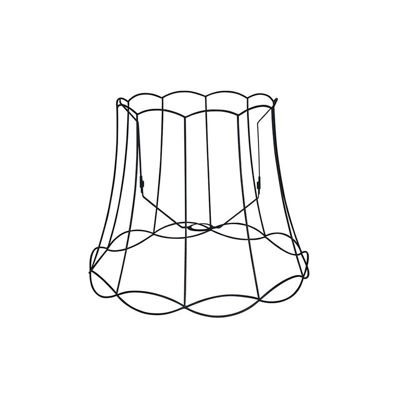 Qazqa retro - Granny Frame - czarny, okrągły, supports-e27, diameter 50 centimeter