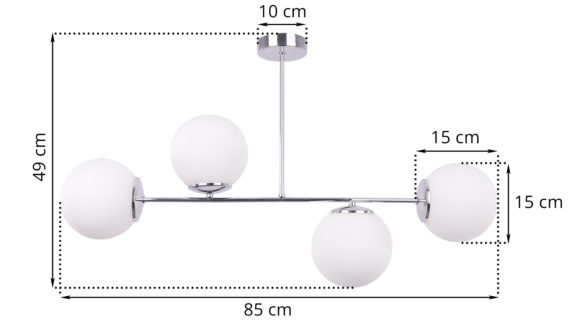 Lampa sufitowa wisząca Siena modern 4xE14 abażur kula srebrna/biała Light Home LH - 6