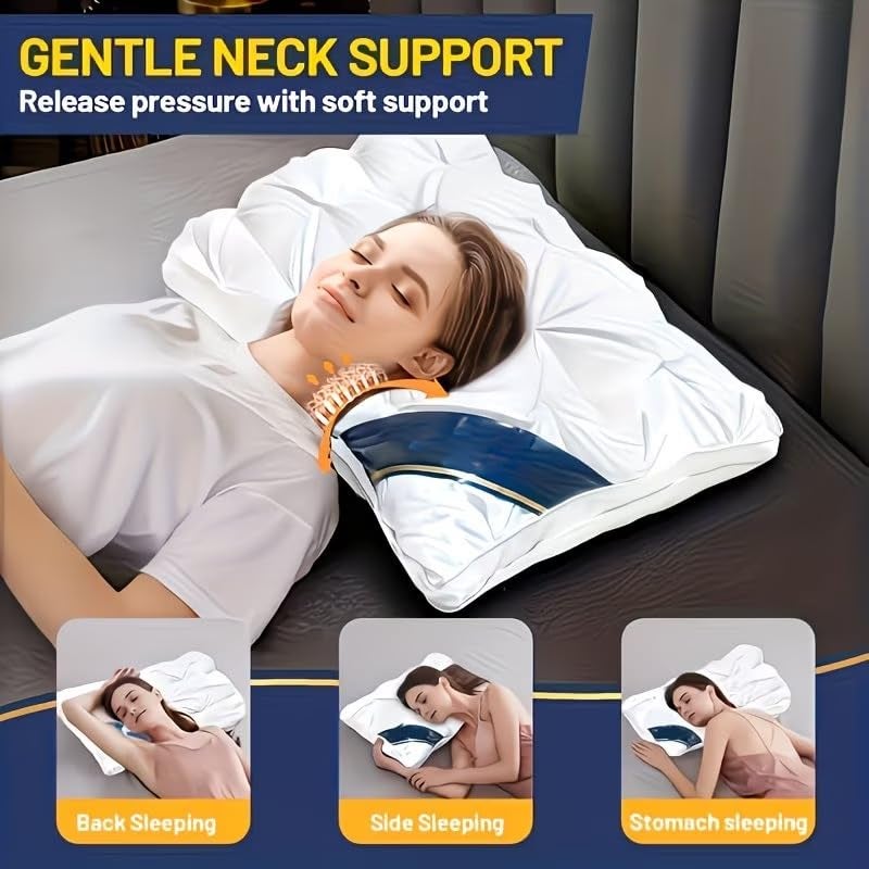 Oreiller de luxe pour hôtels, oreiller favorisant le sommeil, respirant et moelleux, offrant un soutien cervical, blanc (74*48cm) - 5