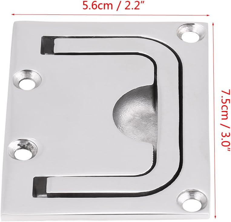 2 Maniglie Ad Anello A Scomparsa In Acciaio Inox 316 Con Viti – Per Barche, Mobili E Portelli, 57x76mm