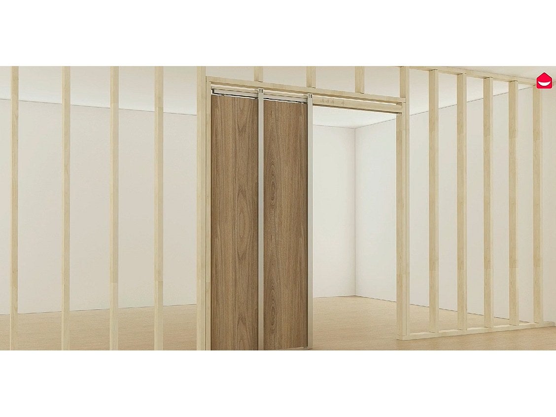 Drzwi przesuwne chowane w ścianie - wys. 205 x szer. 83 cm - MDF + białe PCV - VARIN II - 5
