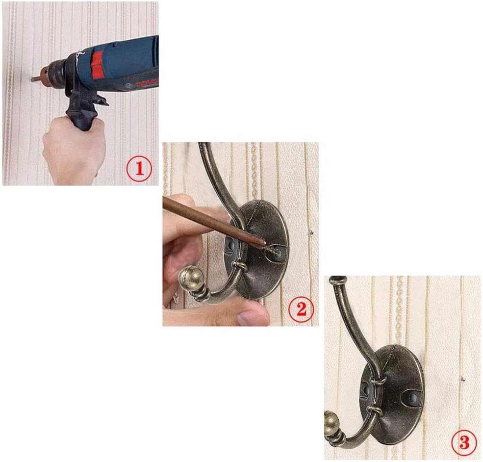 12 Ganci A Doppia Punta In Metallo Vintage Per Parete - Porta Cappotti, Borse E Asciugamani - Resistenza 18kg