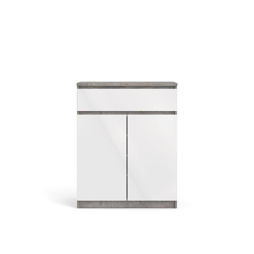 Baza Tvilum NAIA Cement Oxide i Glossy White, model 76234GXUU, do nowoczesnych mebli