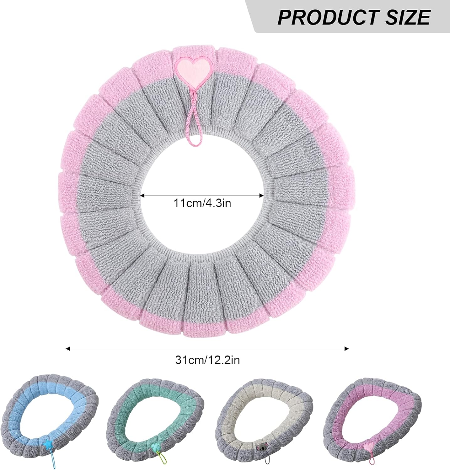 WFDC Coussin de Siège de Toilette Doux pour Salle de Bain - Coussin de Siège de Toilette Lavable et Confortable, s'Adapte à la Plupart des Couvercles de Toilette pour Salle de Bain