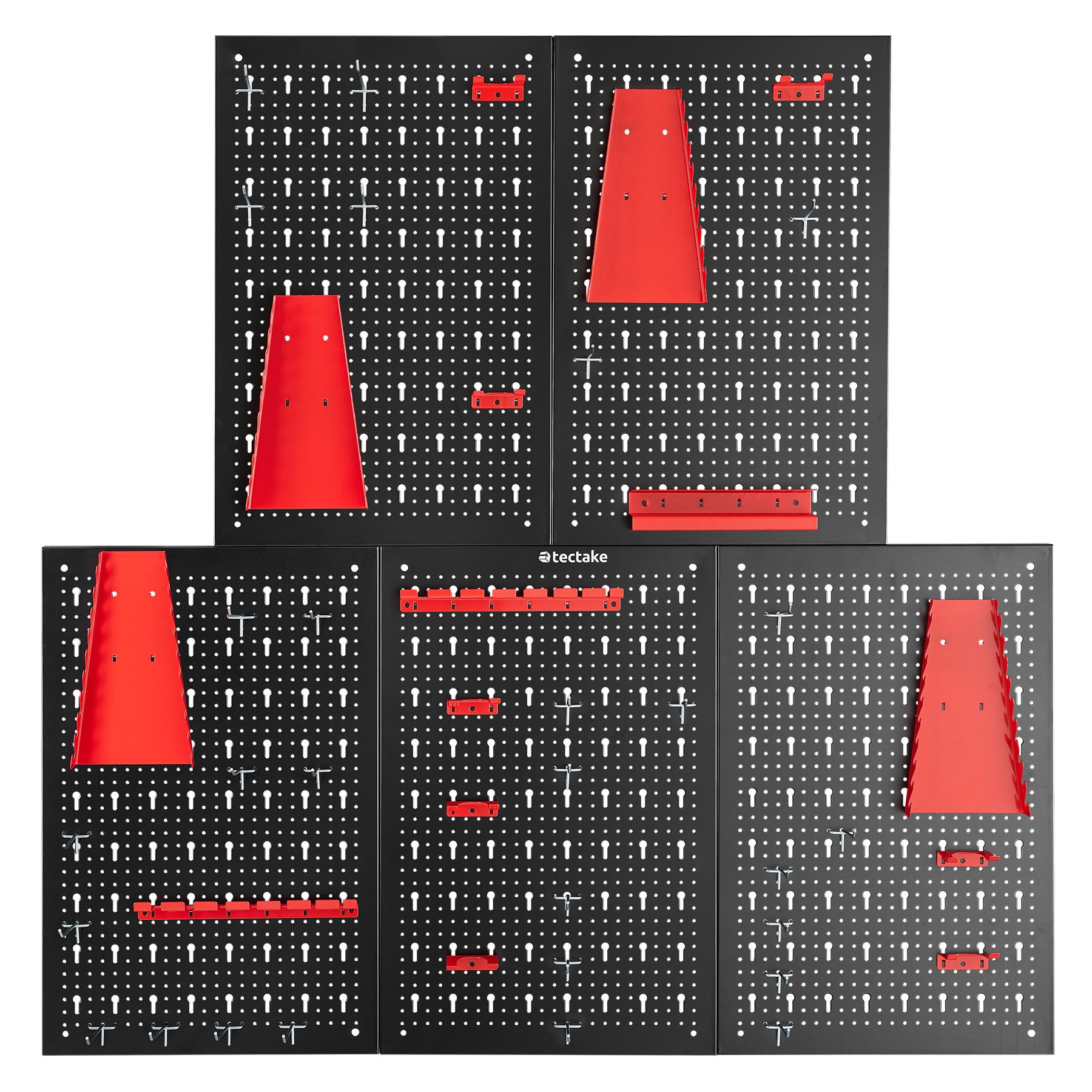 TECTAKE painel de ferramentas perfurado Quinteto,cinco peças,cinco partes - 4