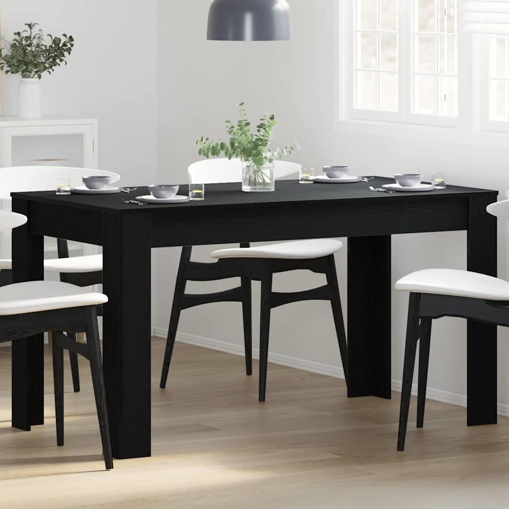 Vidaxl Mesa De Comedor Roble 140 X 74.5 X 76 Cm Negro , Leroy Merlin