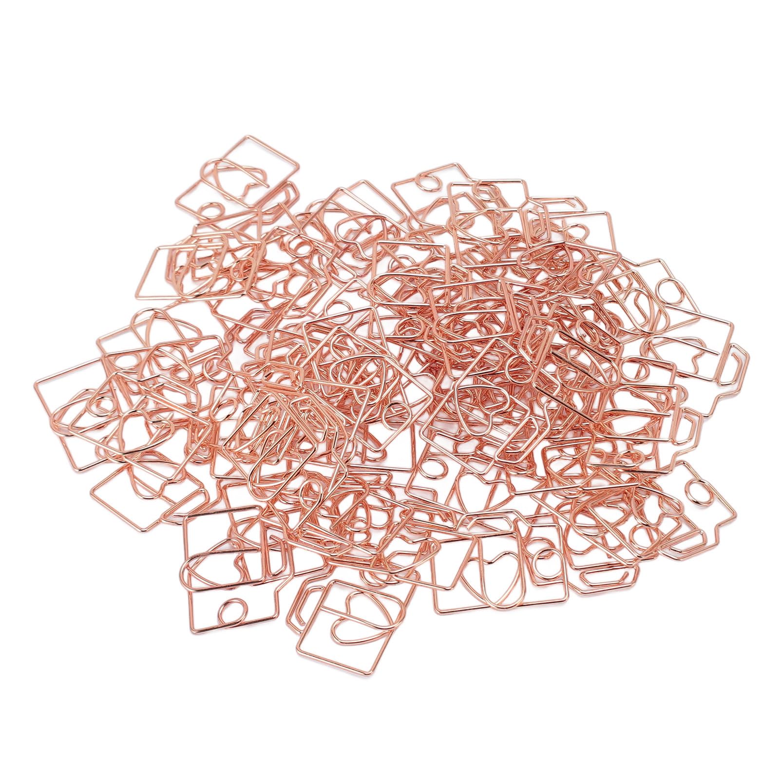 100 Trombones En Forme De Lapin - Marque-pages Antidérapants Acier Inoxydable - Déco Bureau, École - Motif Animal Mignon - Couleur Orange - 10