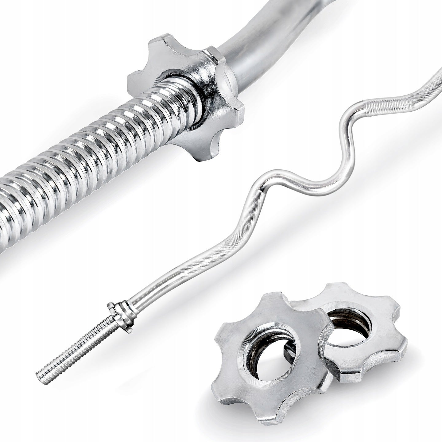 Gryf mocno łamany 120 cm śrubowany 30mm chromowany stalowy zaciski zestaw