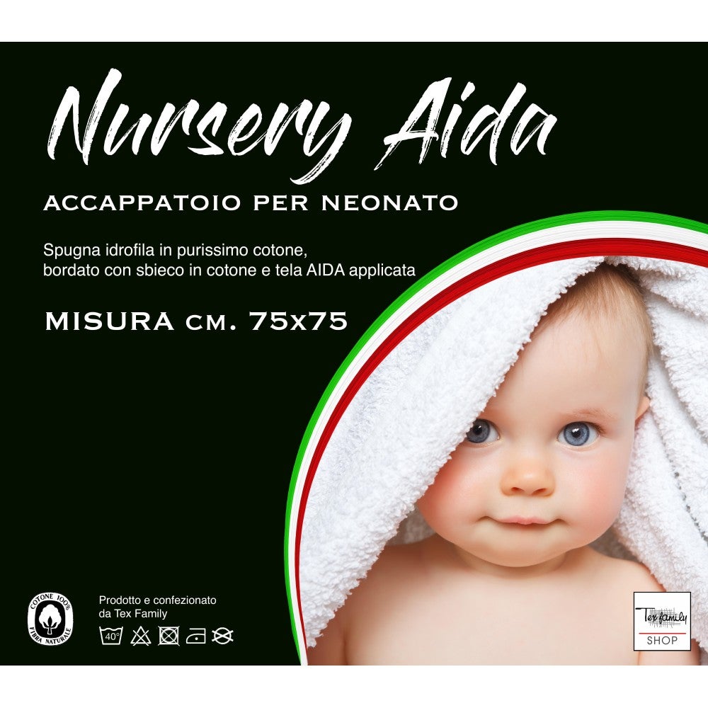 ACCAPPATOIO NEONATO NURSERY AIDA BAMBINO IN SPUGNA DI PURO COTONE Azzurro - 2