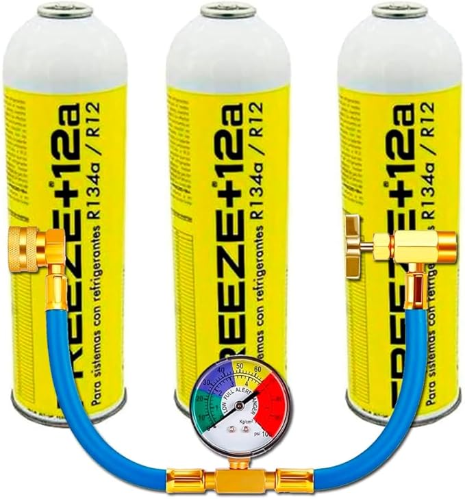 Gas R12 3 Botellas Gas Refrigerante Freeze Organico +12a de 420Gr Sustituto ...