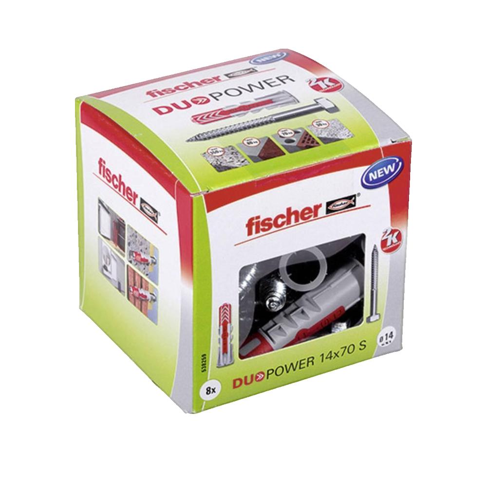 Kołek Fischer DuoPower nylon 70 mm 14 mm szary bezpieczne mocowanie