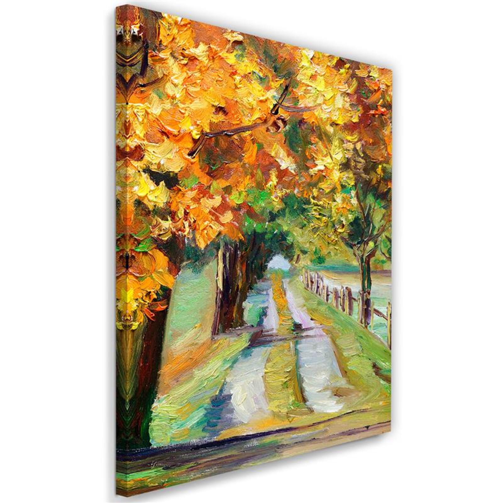 Obraz na płótnie, Jesienna droga jak ręcznie malowana 80x120