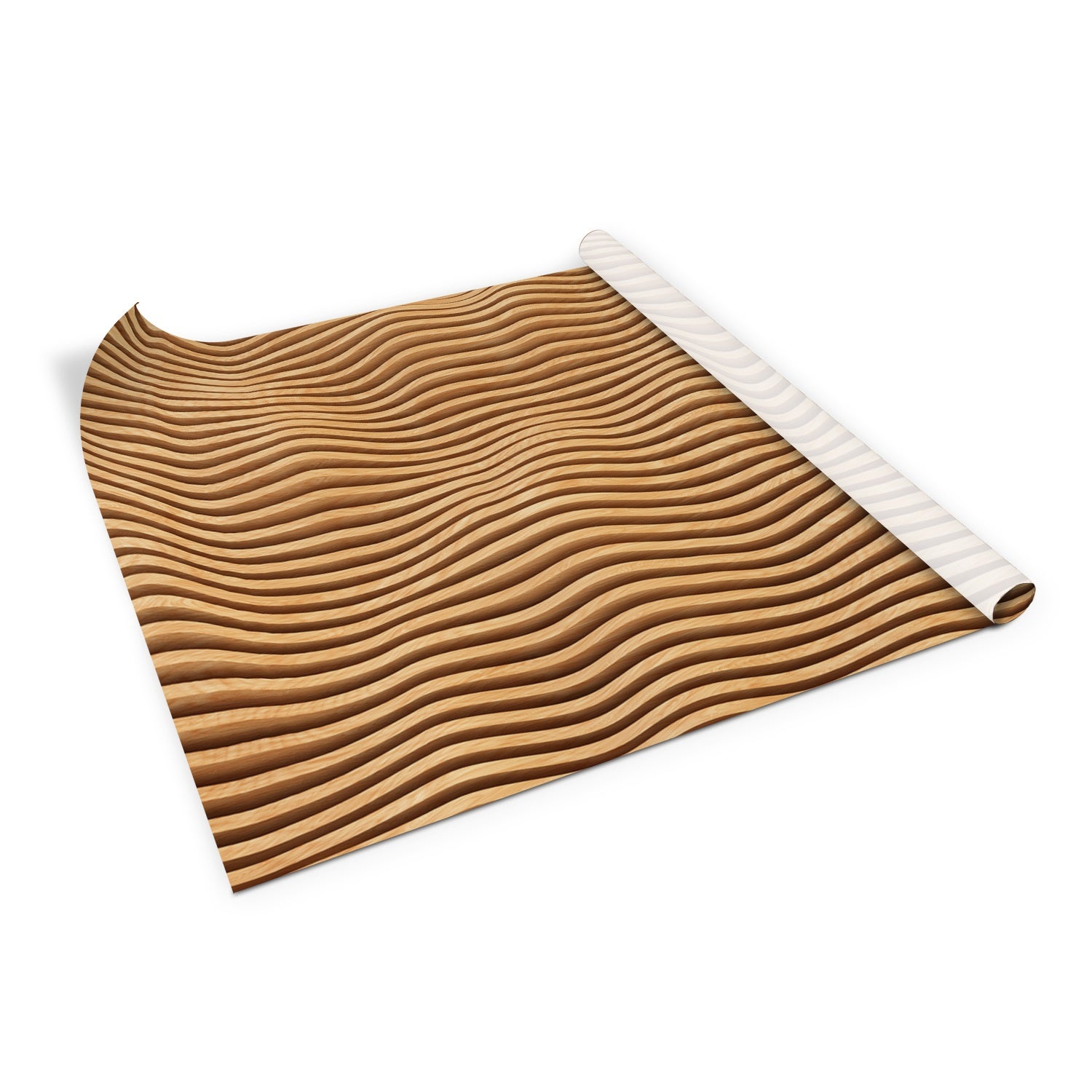 Okleina do mebli 100x50 cm - Drewniane fale 3D - Naklejka meblowa, dekoracyjna folia samoprzylepna na szafki