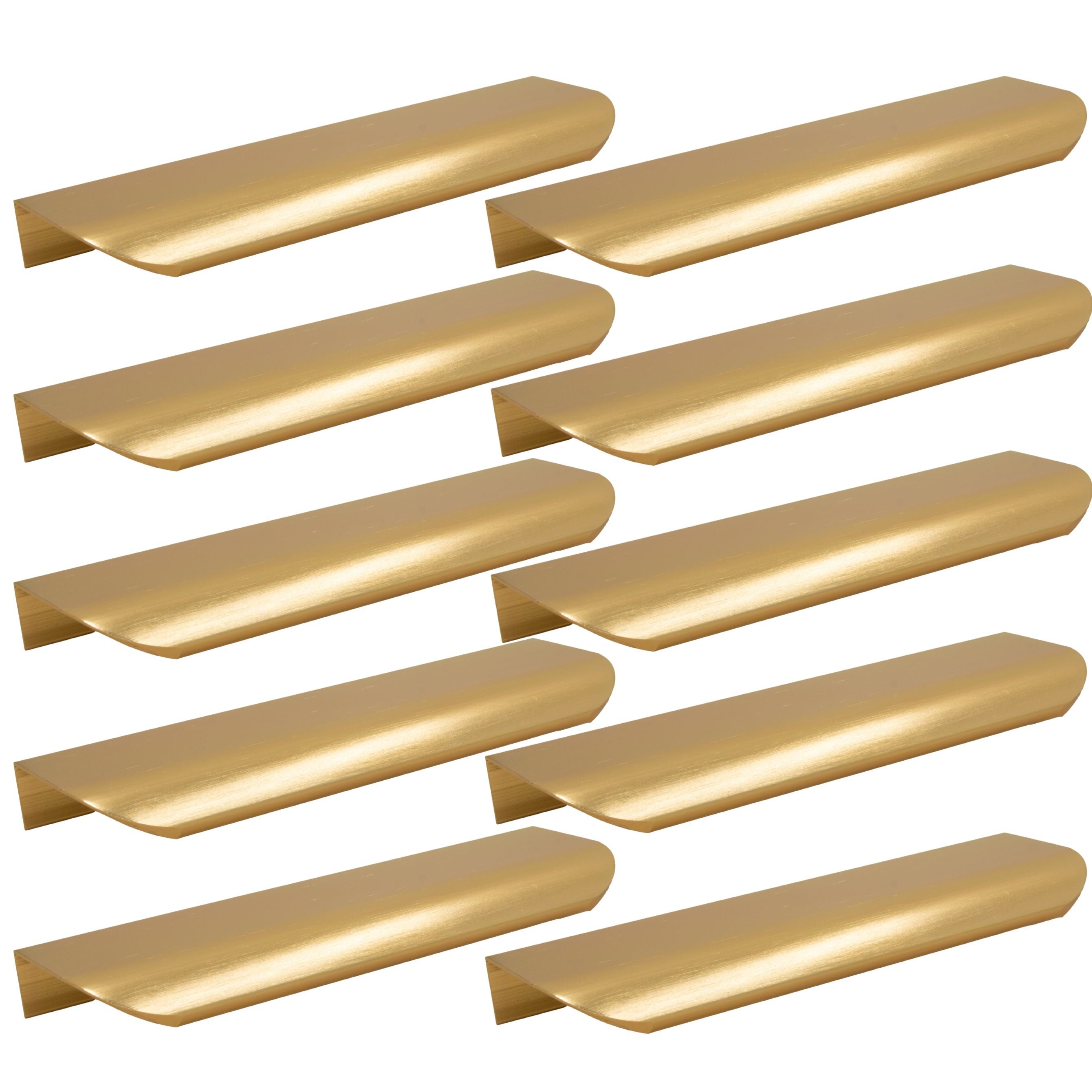 10 x Uchwyt meblowy krawędziowy 130 mm złoty szczotkowany