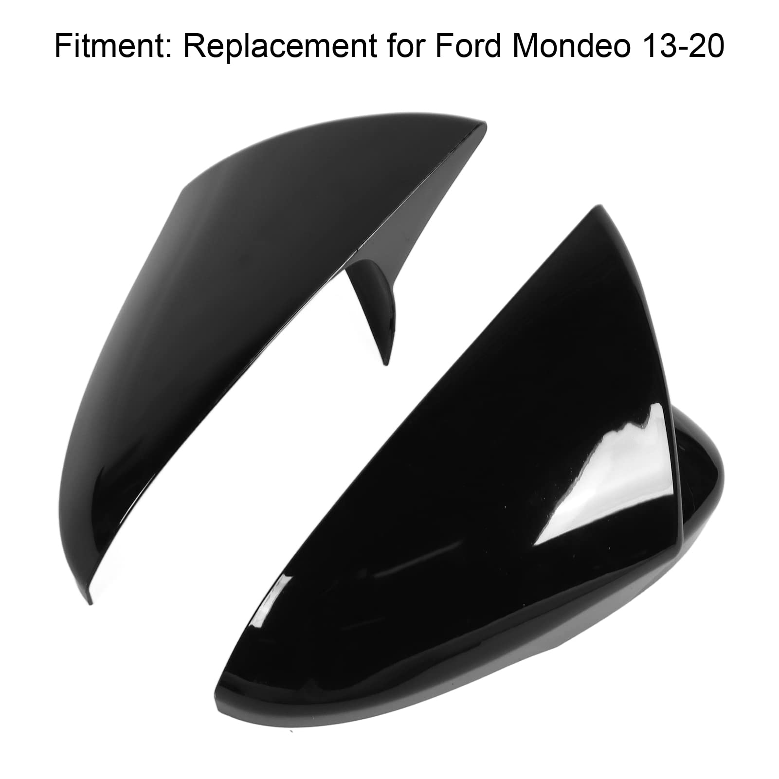 paio di copri specchietto retrovisore sinistro e destro, protezione specchietto retrovisore laterale di ricambio per Ford Mondeo 13-20 (nero) - 3