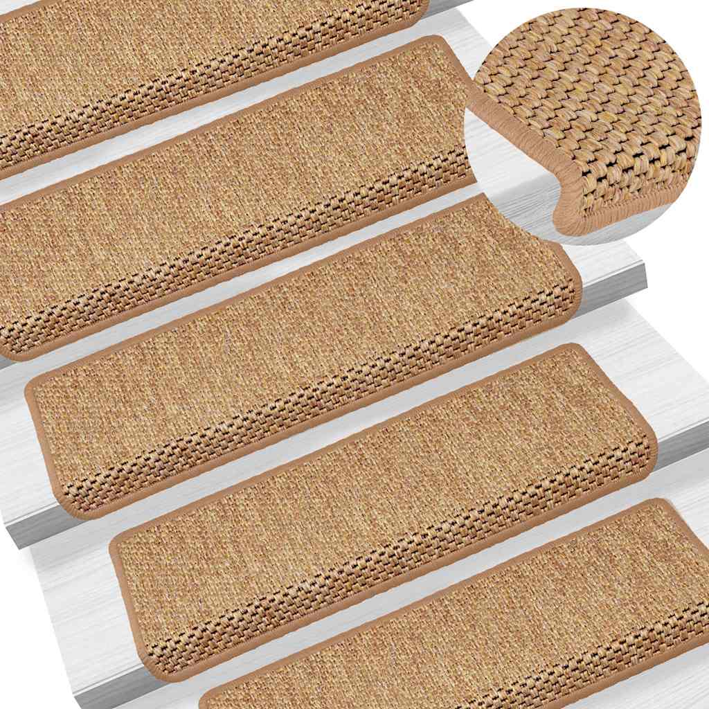 Set da 15 coprigradini in sisal, 100% fibra naturale, presa