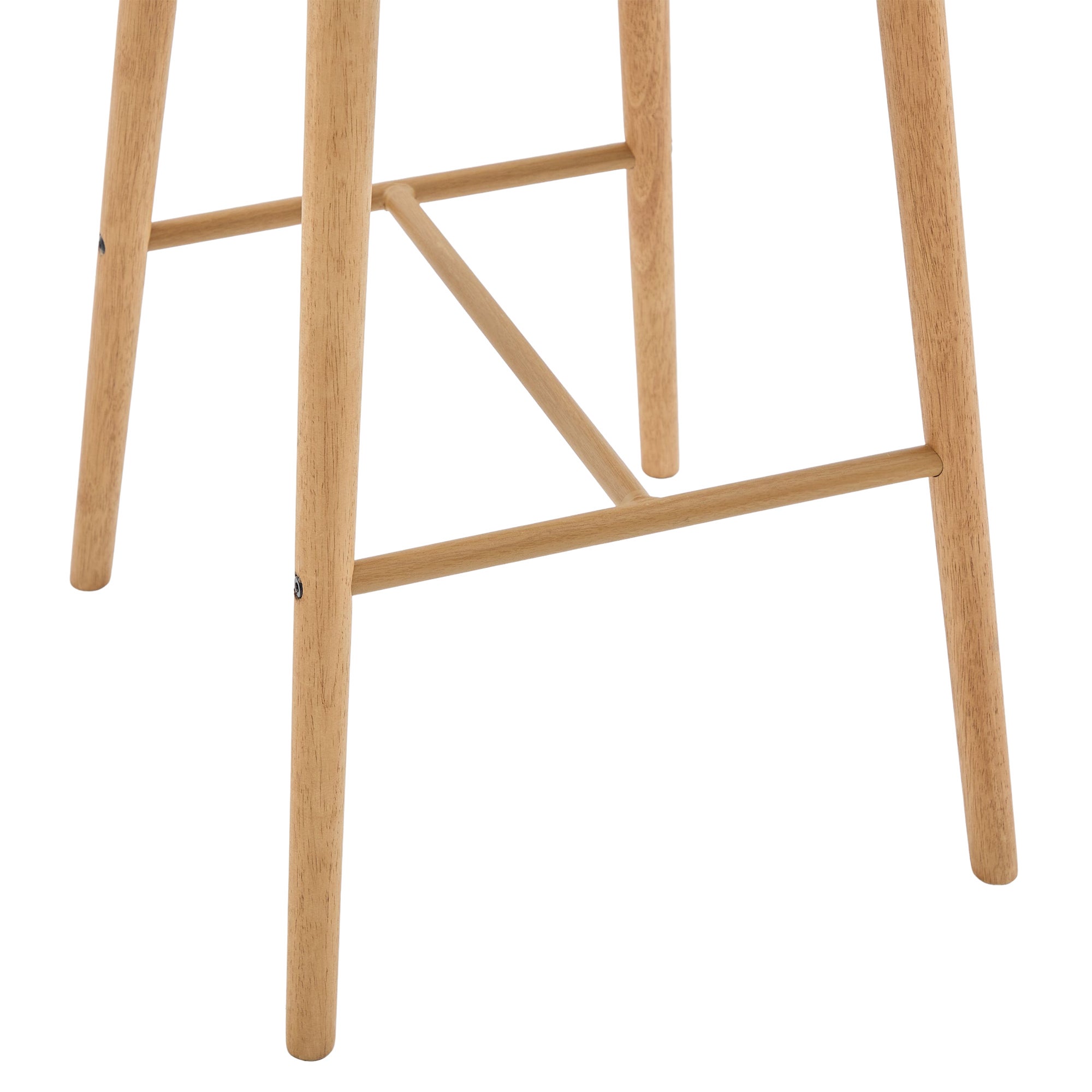 Lote de 2 taburetes de bar modernos con respaldo, reposabrazos, asiento de lino y pies de madera, verde - 7
