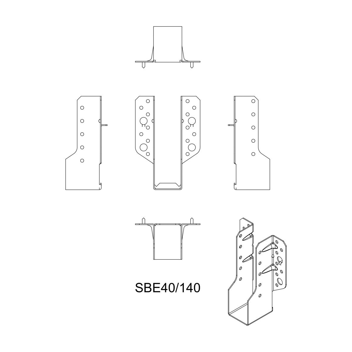 Sabot ailes extérieures 40 X 140 X 1.5 - SIMPSON - 2