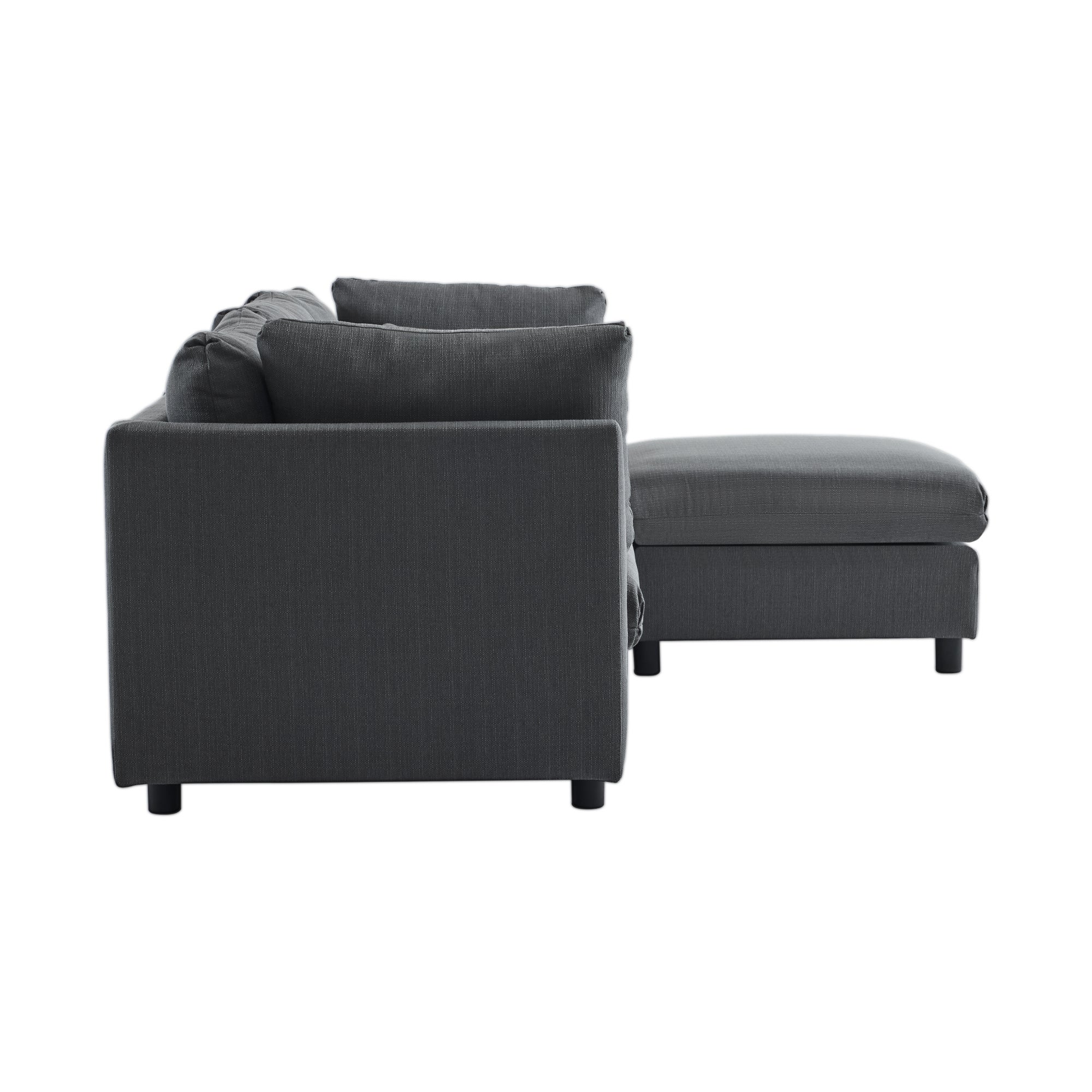Canapé 3 places - canapé d'angle L avec pouf, mobilier rembourré, adapté pour salon - 8