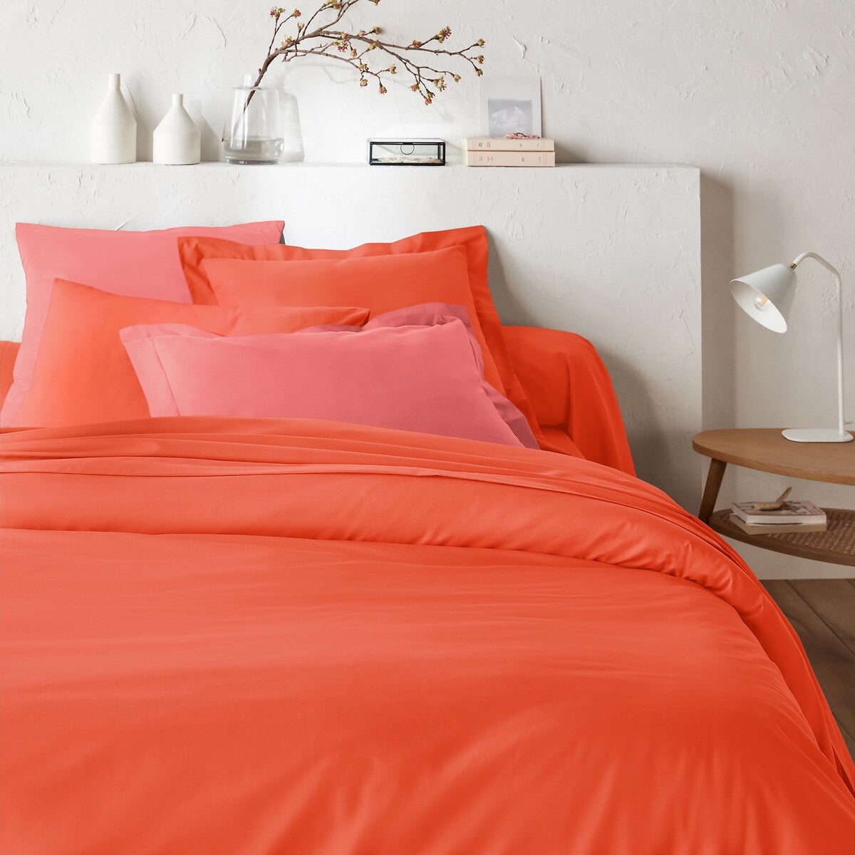 Drap housse uni en coton, lit articulé, Scenario - Papaye - 140 x 190 cm - 2