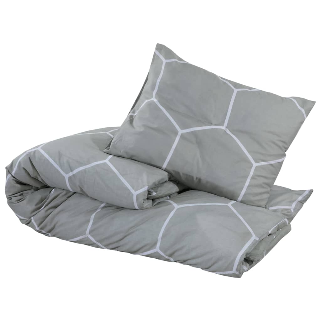 Ensemble de housse de couette Gris 240x220 cm Coton - 3