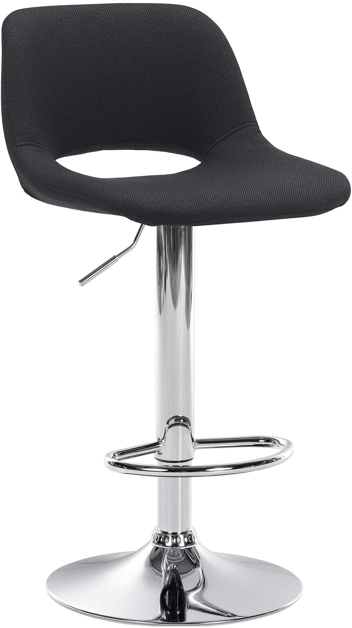 Tabouret de bar chaise haute x1 avec repose-pieds en tissu noir ...