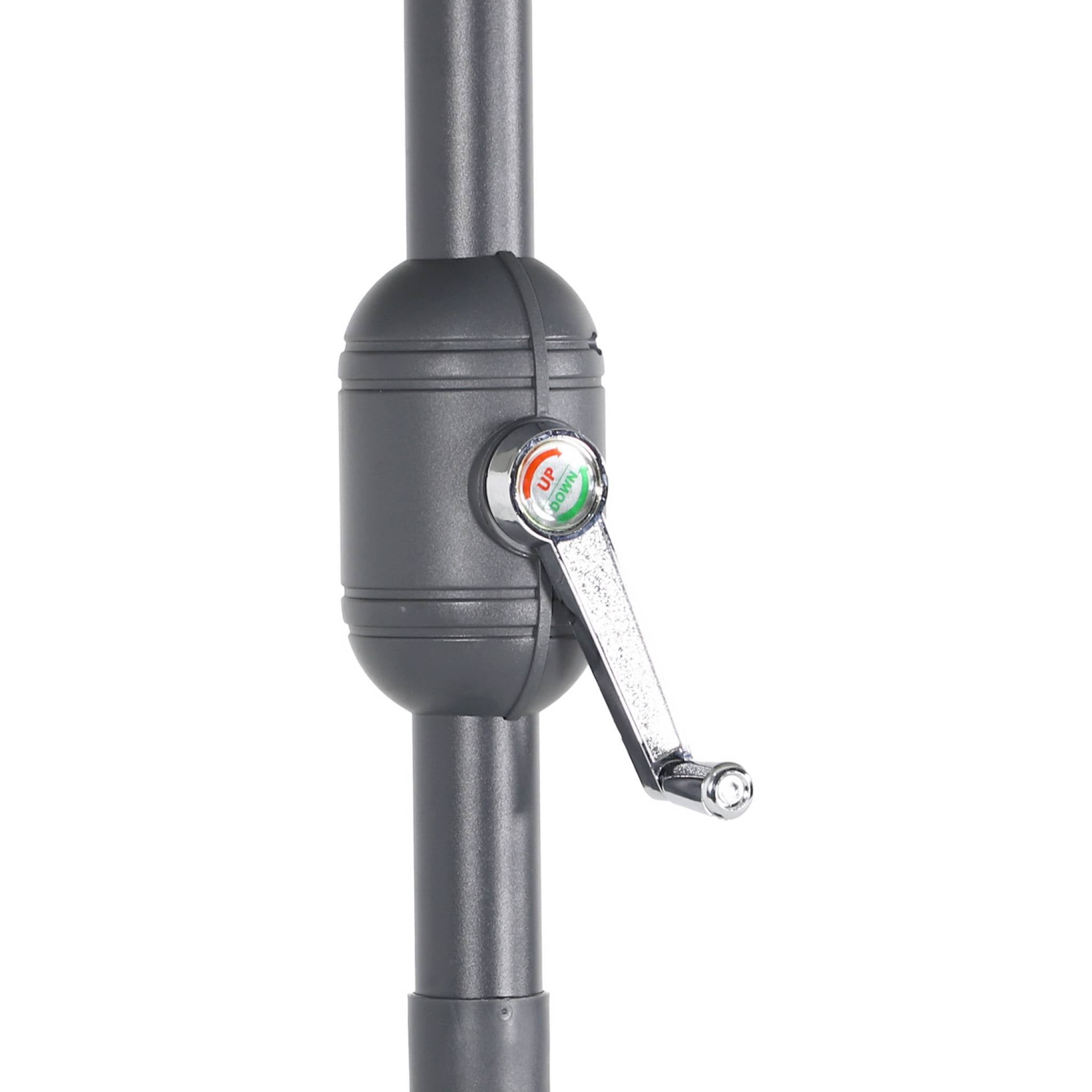 Parasol droit rond Ø300cm - Touquet Kaki - mât central en aluminium orientable et manivelle d'ouverture TOUQUET - 7