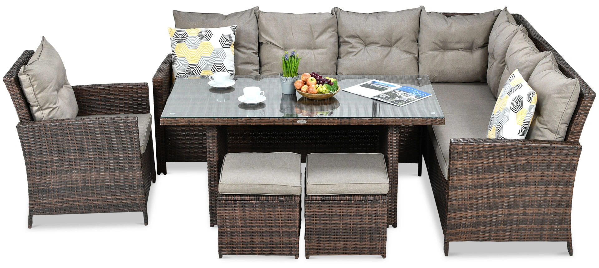 IBIZA NAROŻNIK + FOTEL BROWN 1 szt