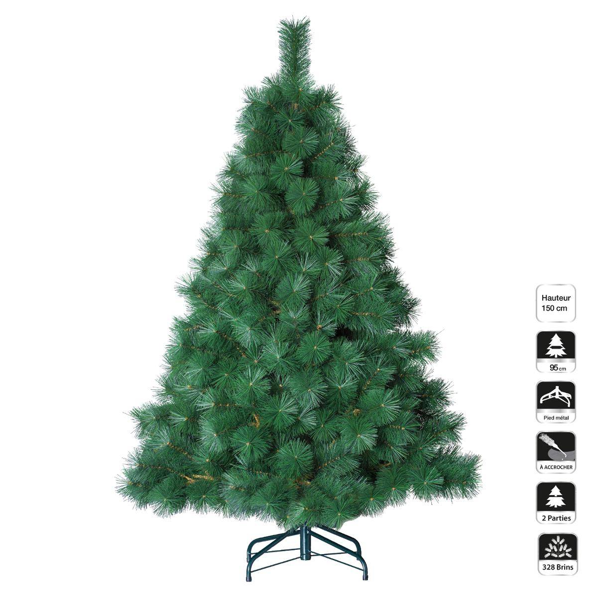 Sapin De Noël Richland 150cm Vert - Arbre Artificiel Pour Fêtes Festives