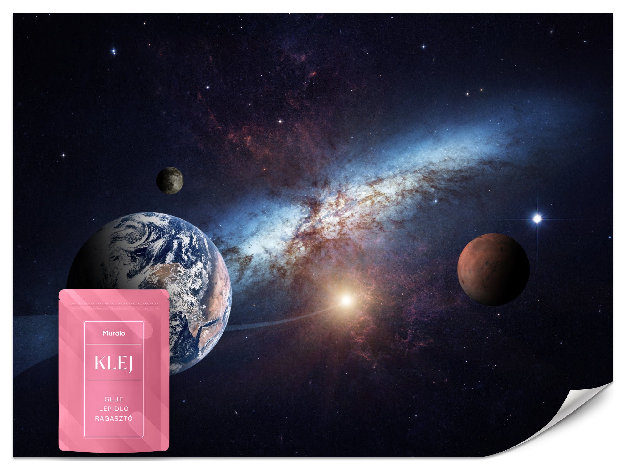 FOTOTAPETA DLA DZIECI PLANETY KOSMOS GALAKTYKA GWIAZDY ABSTRAKCJA 500x350