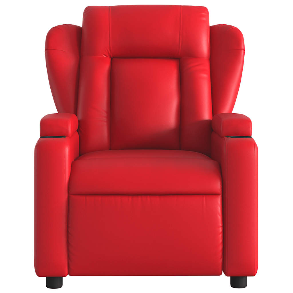 Maison Exclusive - Sillón de masaje reclinable eléctrico de cuero artificial rojo - 9