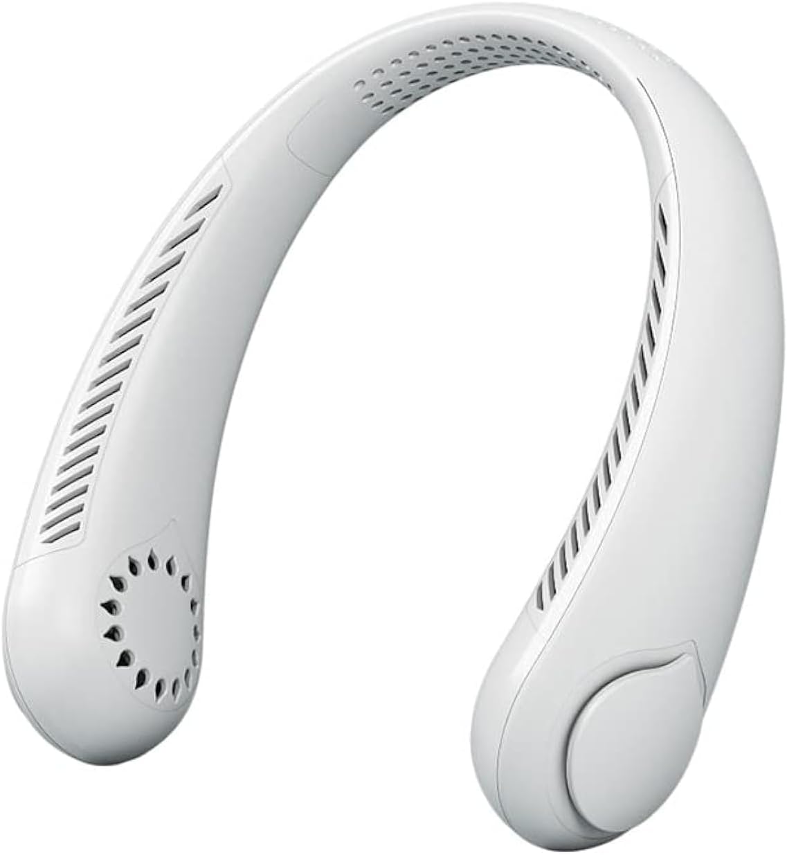 Przenośny wentylator na szyję, ładowany przez USB, chłodzenie 360°, 3 prędkości (biały)