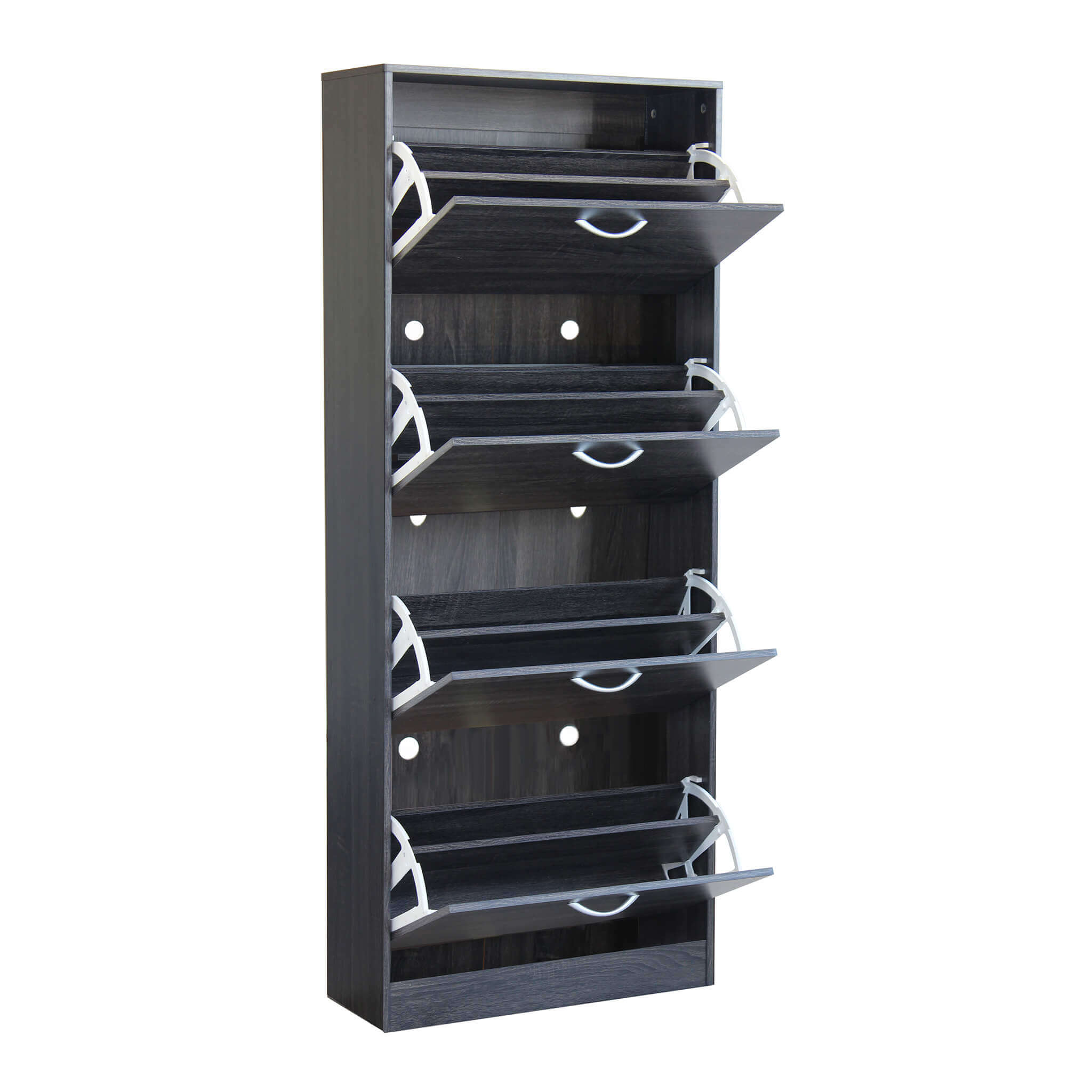 Scarpiera Britney Con 4 Ante In Legno - Design Moderno, Grigio Chiaro, Per Riordinare Le Scarpe - Foto 9