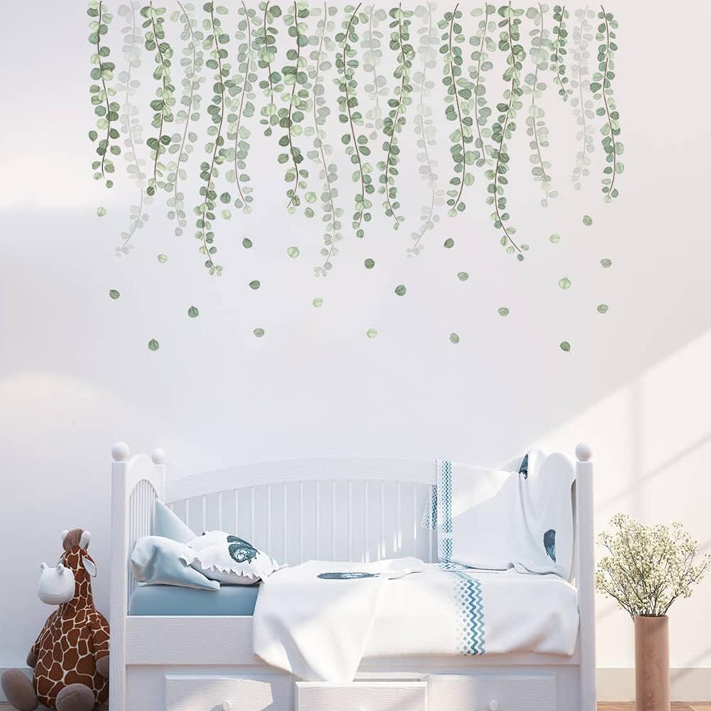 Autocollants muraux en forme de feuille, autocollants muraux de plantes vertes, salon, décoration de la maison de la chambre d'enfants - 6