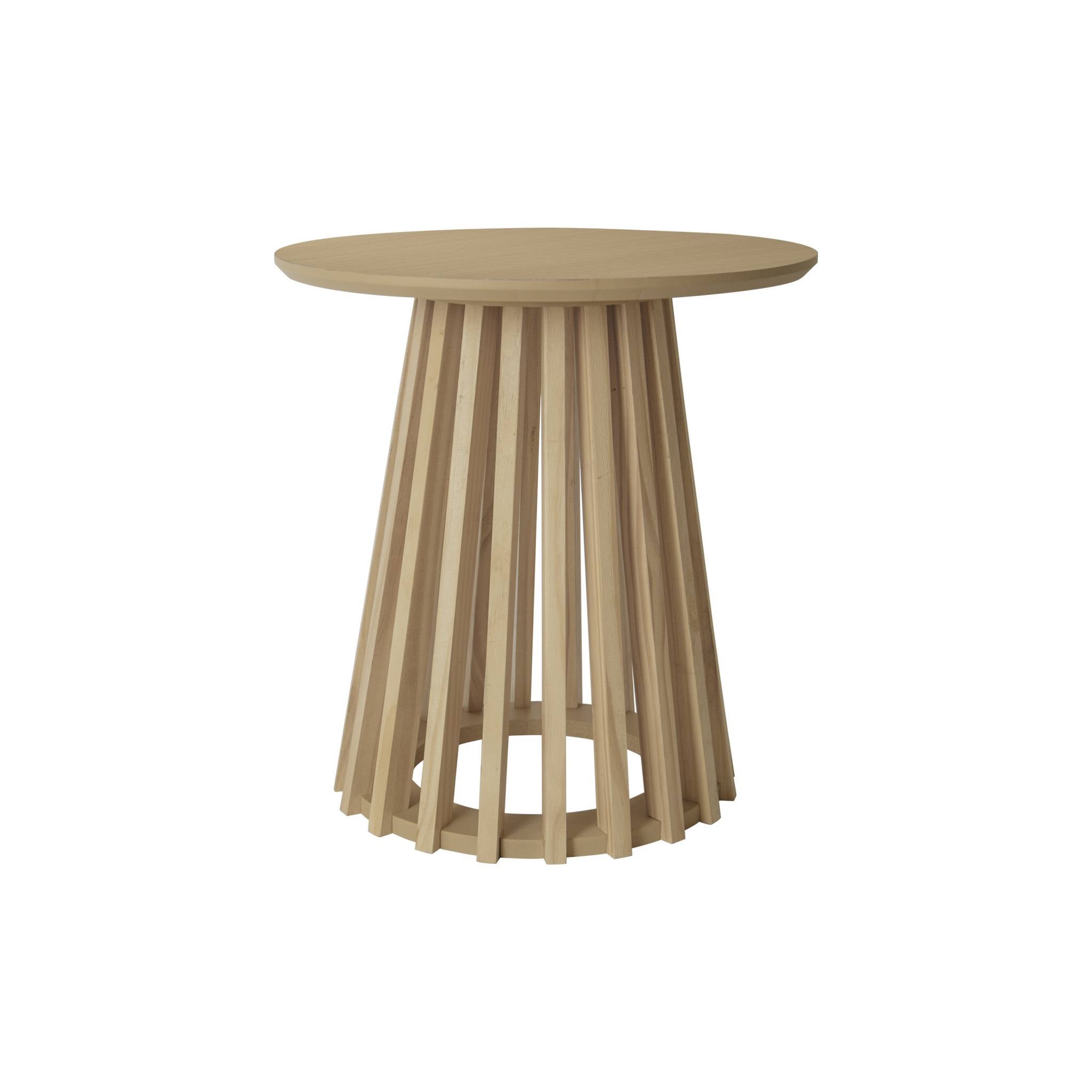 Set de 2 tables basses rondes plateau effet bois chêne et pieds en bois de sapin. Ø40cm et Ø60cm CLARA - 6