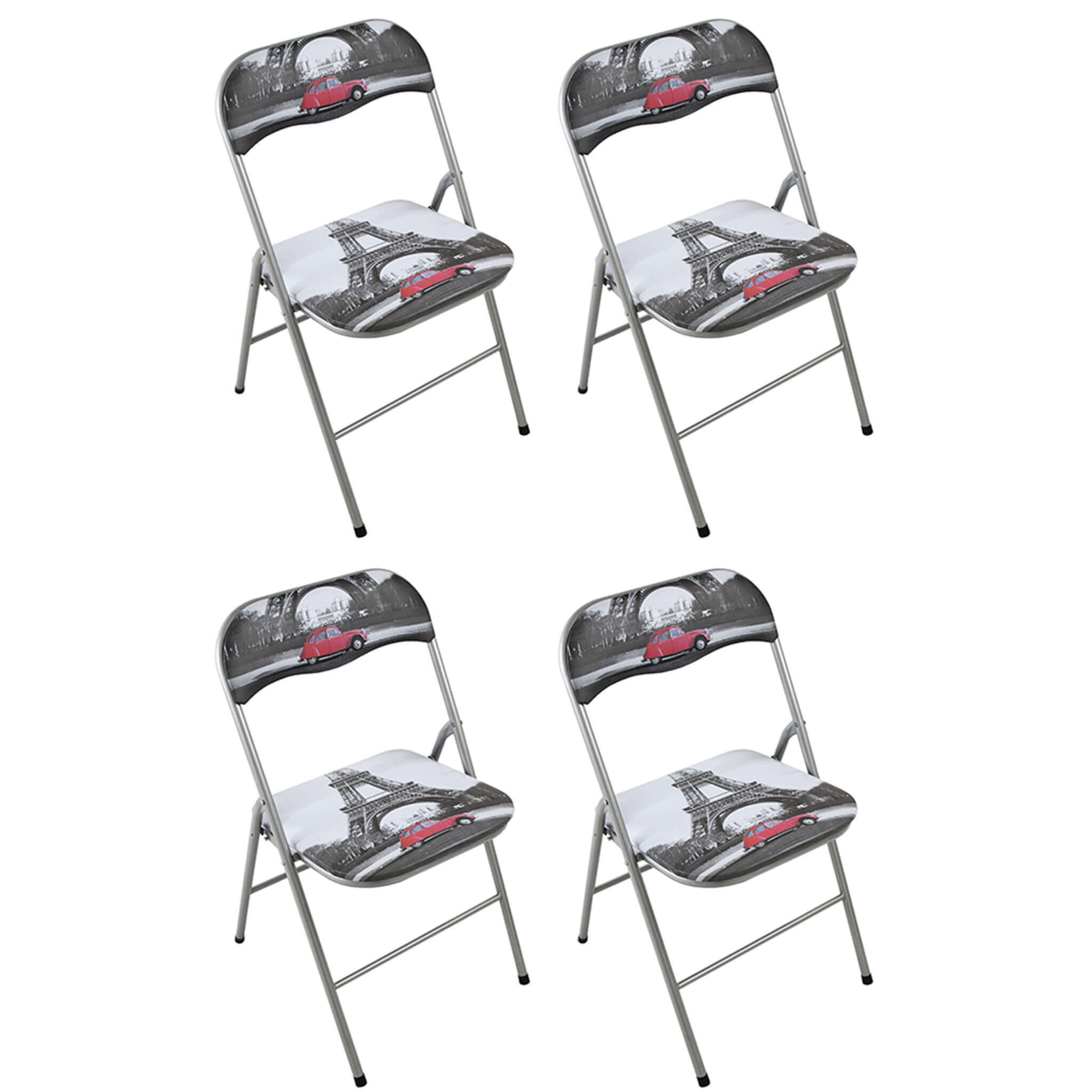 Sedia Pieghevole Imbottita In Velluto - Comoda, Portatile Per Casa, Ufficio O Eventi, Grigio/Grigio - Foto 3